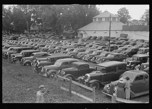Cars parked near racetrack, Lancaster, Ohio