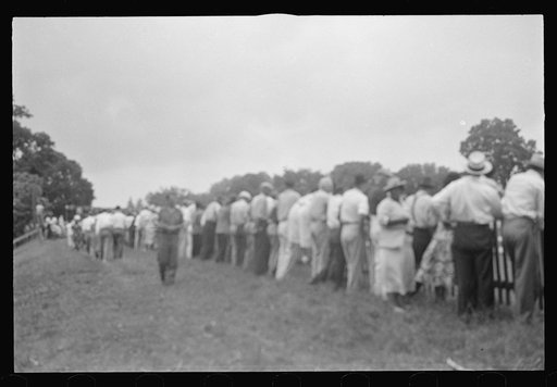 Untitled photo, possibly related to: Cars parked near racetrack, Lancaster, Ohio