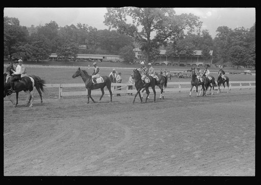 Parading at horse race, Lancaster, Ohio