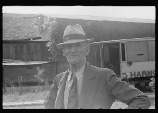 Untitled photo, possibly related to: Part of a circus stranded since 1925 near Urbana, Illinois