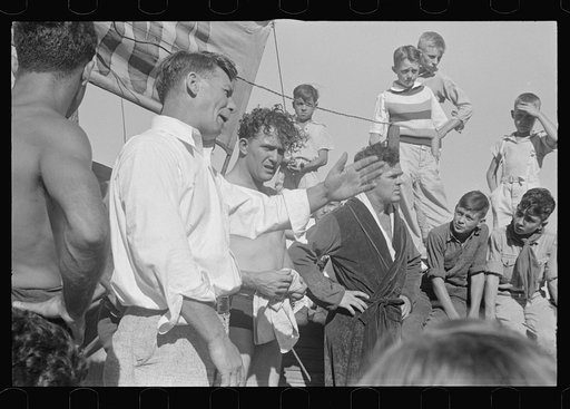 Wrestling matches, July 4th celebration, Ashville, Ohio, (see general caption)