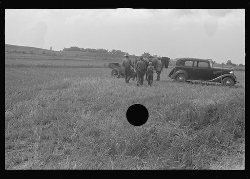 Untitled photo, possibly related to: Threshing scene, central Ohio