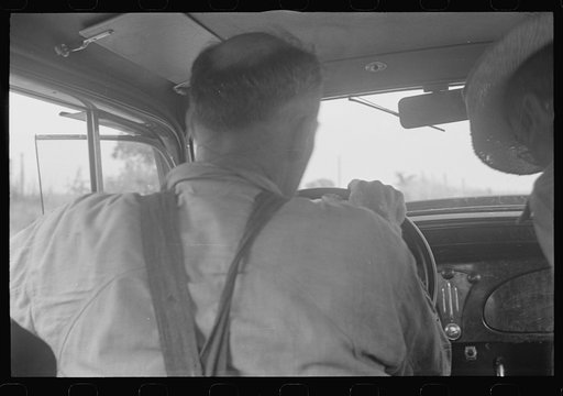 Untitled photo, possibly related to: Ohio farmer resting in car, central Ohio
