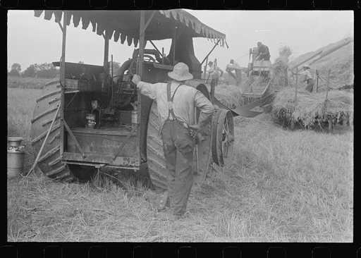 Threshing wheat in central Ohio