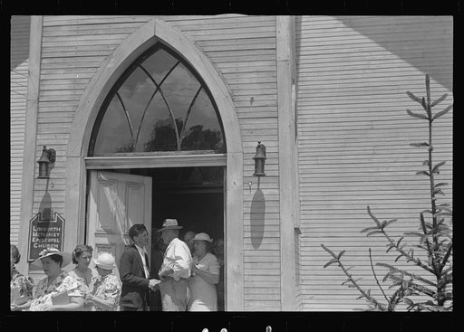 Linworth, Ohio. People leaving church
