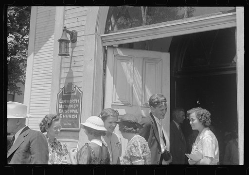Untitled photo, possibly related to: Linworth, Ohio. People leaving church