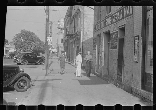 Untitled photo, possibly related to: Plain City, Ohio. Main street