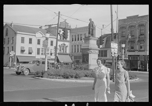 Untitled photo, possibly related to: Business district of Urbana, Ohio