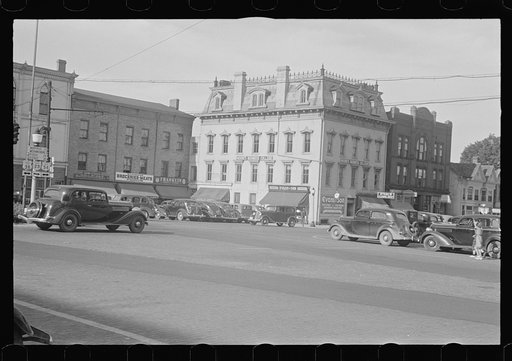 Untitled photo, possibly related to: Business district of Urbana, Ohio