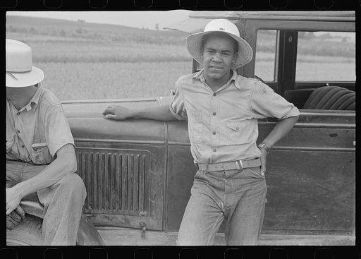 Mechanicsburg, Ohio. Harvest hand and helper on the Virgil Thaxton farm