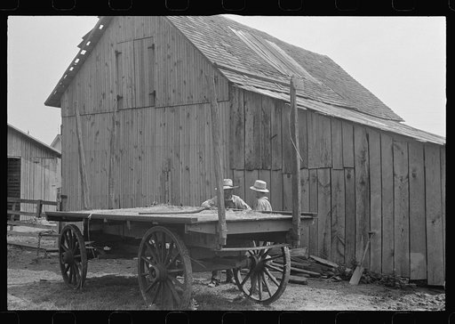 Untitled photo, possibly related to: Horses on farm during wheat harvest, central Ohio