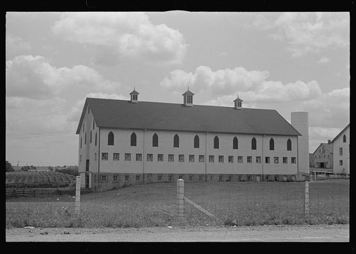 Fields and farm building at Hartman Farms, near Columbus, Ohio