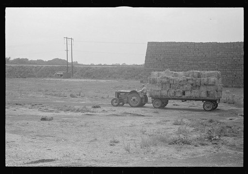 Untitled photo, possibly related to: Baled straw to be used for making strawboard at Container Corporation of America; makes paper out of straw. Circleville, Ohio