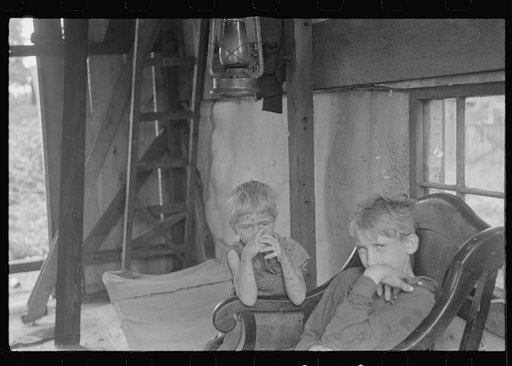 Children of ex-farmer who is now working on W.P.A. (Work Projects Administration), central Ohio