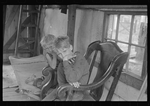 Untitled photo, possibly related to: Children of ex-farmer who is now working on W.P.A. (Work Projects Administration), central Ohio