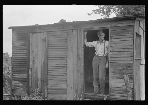 Untitled photo, possibly related to: Dwellers in Circleville's "Hooverville," central Ohio (see general caption)