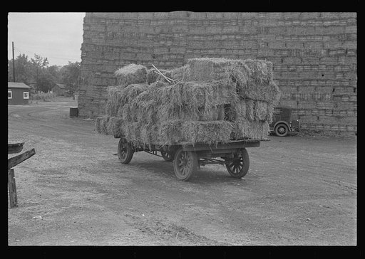 Baled straw to be used for making strawboard at Container Corporation of America, Circleville, Ohio