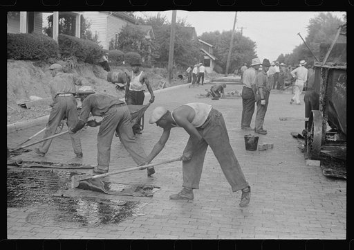 Repairing Route 40, central Ohio