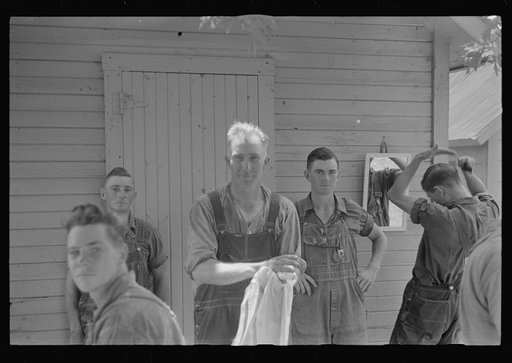 Untitled photo, possibly related to: Waiting around before dinner during wheat harvest, central Ohio