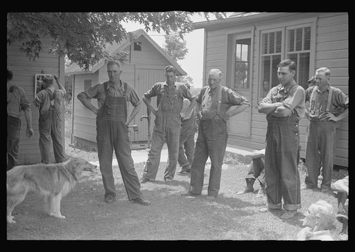 Waiting around before dinner during wheat harvest, central Ohio