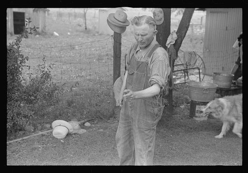Untitled photo, possibly related to: Political forum before dinner during wheat harvest, central Ohio