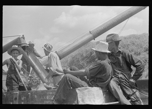 Threshing crew resting, central Ohio