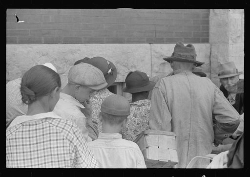 Untitled photo, possibly related to: Waiting for relief commodities, Urbana, Ohio