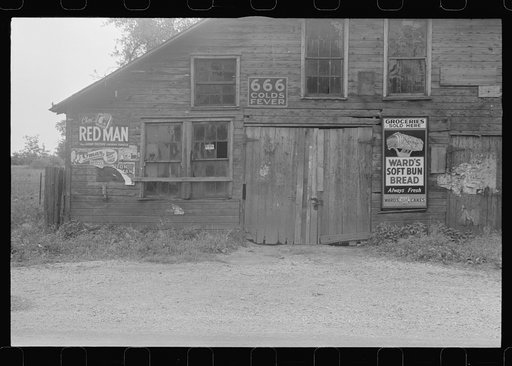 Barn advertising, Route 40, central Ohio