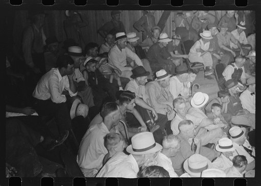 Untitled photo, possibly related to: Auction room at Pickaway Livestock Cooperative Association, central Ohio
