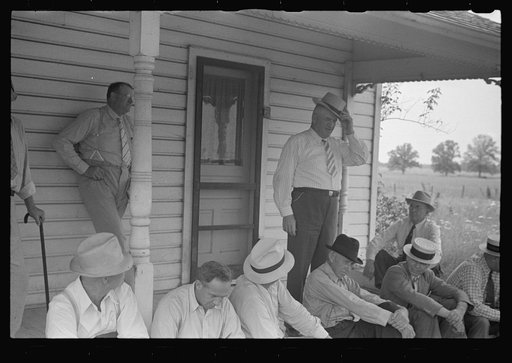Untitled photo, possibly related to: Spectators at farmland auction, New Carlisle [i.e. Marysville], Ohio