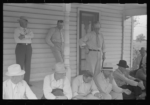 Untitled photo, possibly related to: Spectators at farmland auction, New Carlisle [i.e. Marysville], Ohio