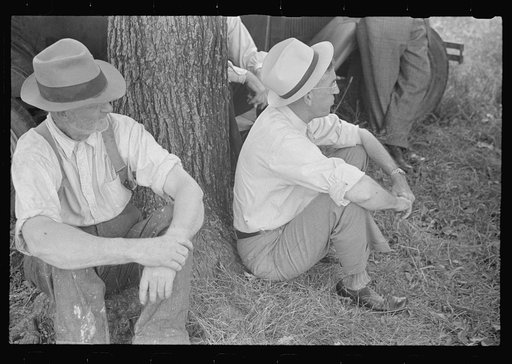 Spectators at farmland auction, New Carlisle [i.e. Marysville], Ohio