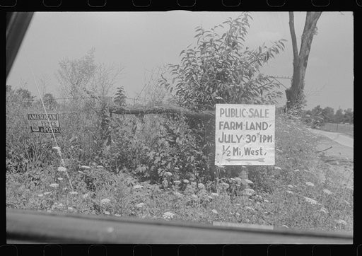 Advertising farmland auction, New Carlisle [i.e. Marysville], Ohio