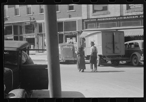 Amish farmer and wife in town, Plain City, Ohio
