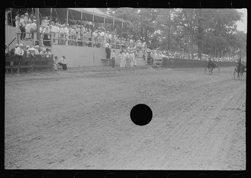 Untitled photo, possibly related to: Grandstand at county fair in central Ohio