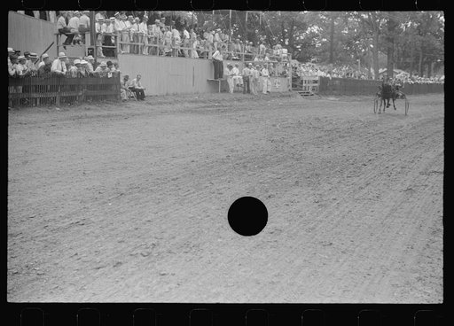 Untitled photo, possibly related to: Grandstand at county fair in central Ohio