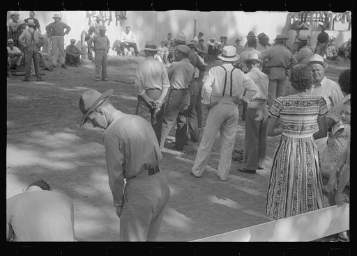 Untitled photo, possibly related to: Spectators at county fair, central Ohio