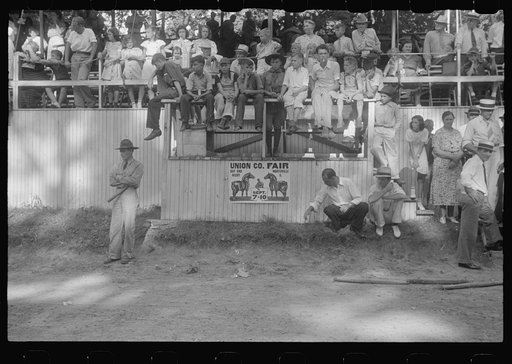 State police and spectators at county fair in central Ohio