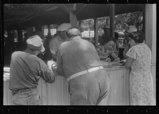 Untitled photo, possibly related to: Refreshment stand at county fair, central Ohio