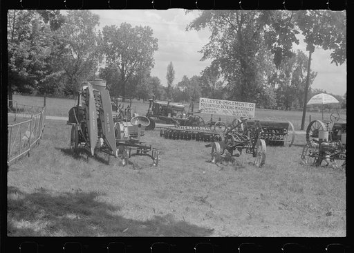 Farm machinery display at county fair, central Ohio
