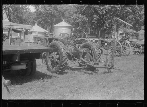 Farm machinery at county fair, central Ohio