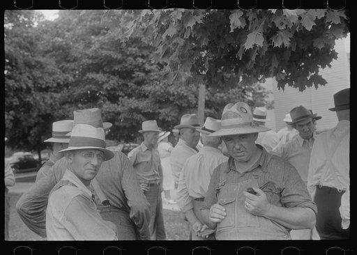 Untitled photo, possibly related to: Farmers at public auction, central Ohio
