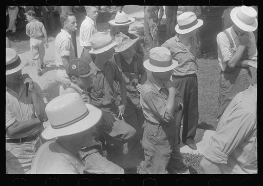 Spectators at public auction, central Ohio