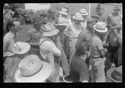 Spectators at public auction, central Ohio