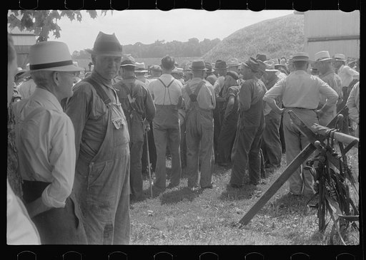 Spectators at public auction, central Ohio