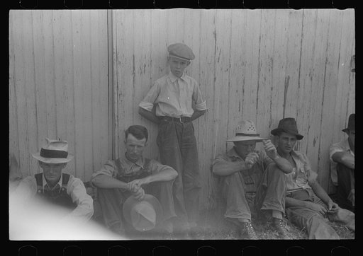 Untitled photo, possibly related to: Waiting for public auction to begin, central Ohio