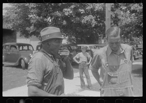 Untitled photo, possibly related to: Waiting for public auction to begin, central Ohio