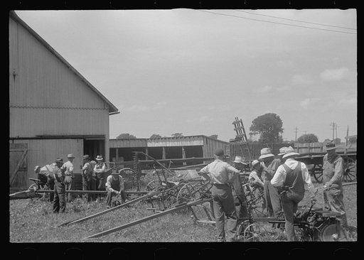 Untitled photo, possibly related to: Farmers at public auction, central Ohio