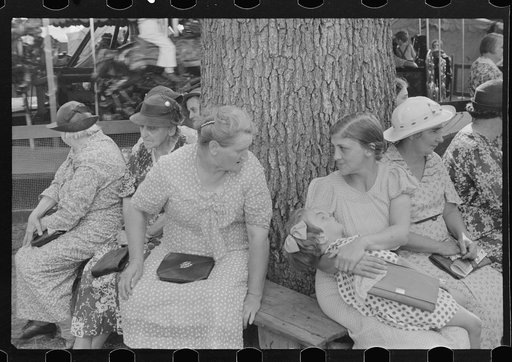 Untitled photo, possibly related to: Farmpeople at county fair in central Ohio