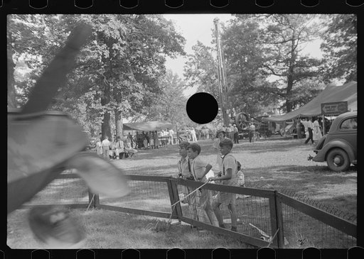 Untitled photo, possibly related to: Farmpeople at county fair in central Ohio